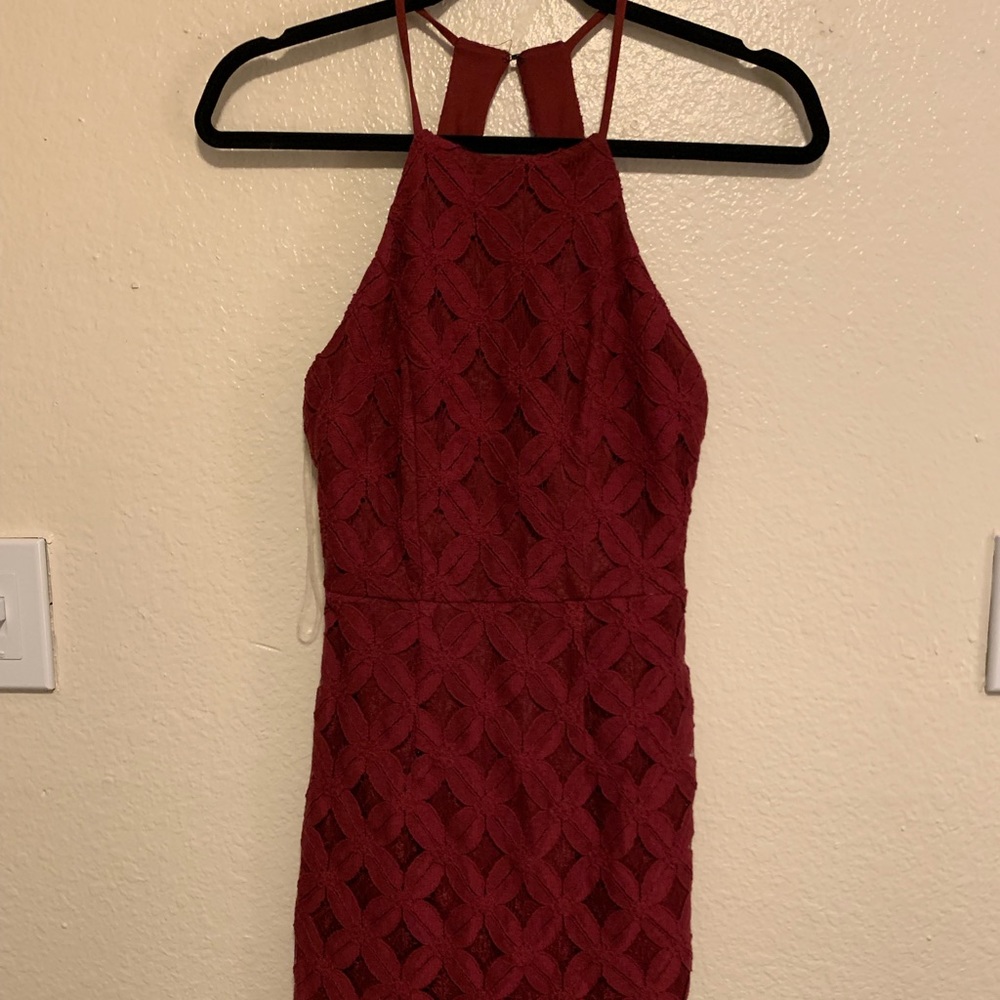 Red mini dress. Very sweet